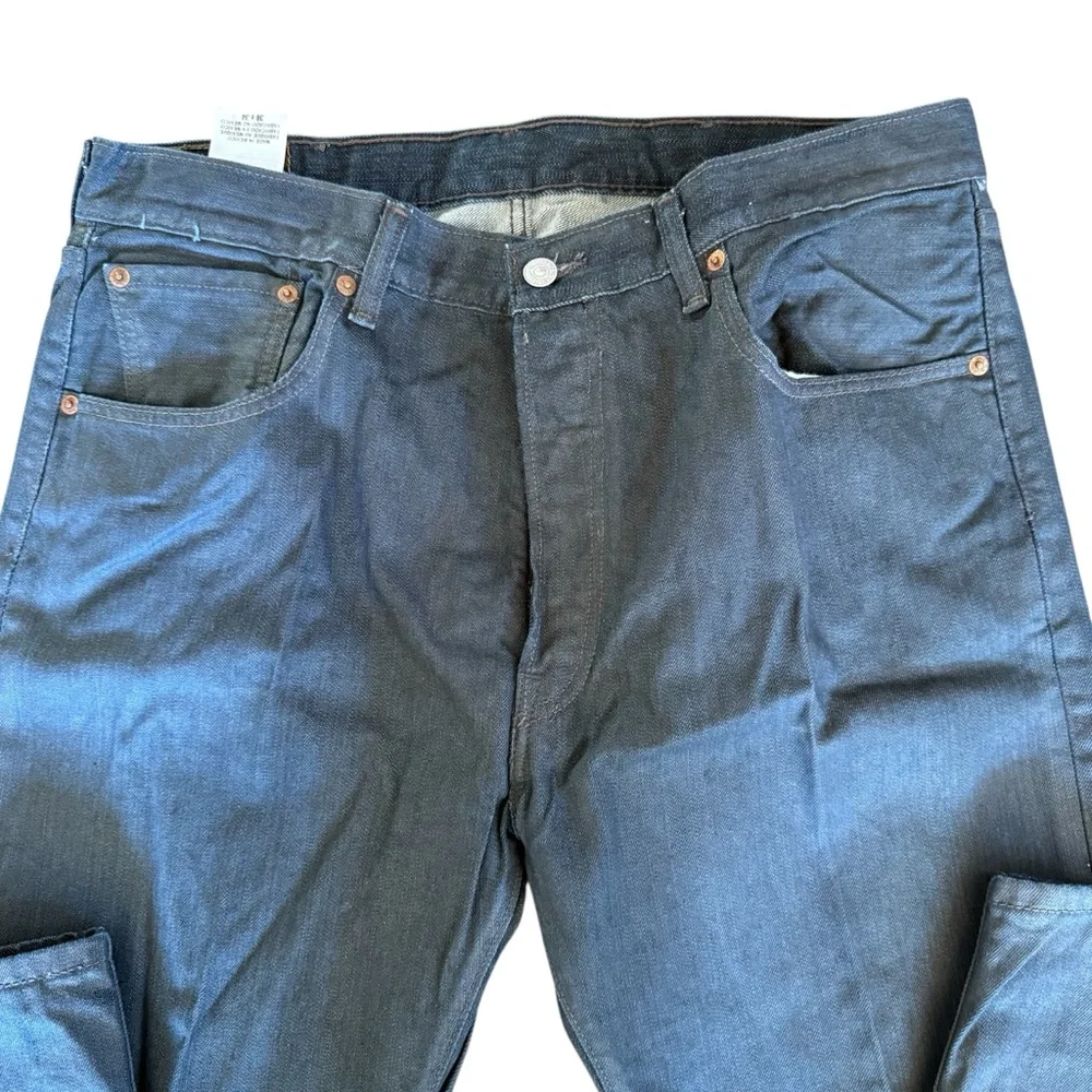 2 for $15 😍 Levi’s Men’s 501 Coated Dark Denim Button Fly Jeans – Size 38x34 - Picture 4 of 7